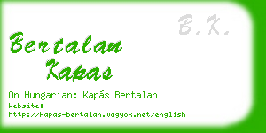 bertalan kapas business card